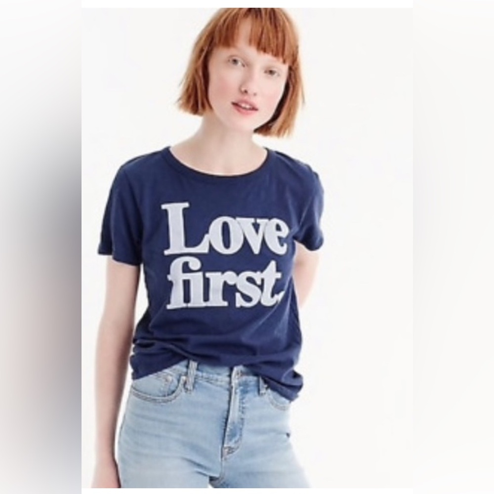 Navy Blue 'Love First' T-Shirt